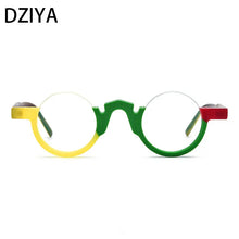 Load image into Gallery viewer, Brand Design Acetate Glasses Men Half Frame Matte Round Transparent Eyeglasses Women Punk Style Vintage Optical Frame 61030