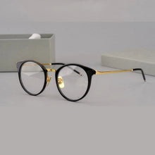 Load image into Gallery viewer, Brand Design Alloy Acetate Glasses Frame Men Women Vintage Round Prescription Eyeglasses Frame tb911 Myopia Optical Eyewear