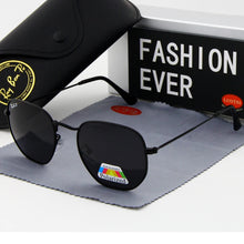 Load image into Gallery viewer, Brand Design  Hexagon Small Polygon UV400 Men's Polarized Sunglasses Flight Sport Black Lens  Women Pink Color Frame