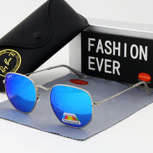 Load image into Gallery viewer, Brand Design  Hexagon Small Polygon UV400 Men's Polarized Sunglasses Flight Sport Black Lens  Women Pink Color Frame