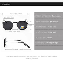 Load image into Gallery viewer, Brand Design  Hexagon Small Polygon UV400 Men's Polarized Sunglasses Flight Sport Black Lens  Women Pink Color Frame