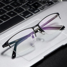 Load image into Gallery viewer, Brand Design Men Pure Titanium Glasses Frame IP Plating Optical Half Eyeglasses Oculos Myopia Multifocal Square Eyewear