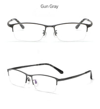 Load image into Gallery viewer, Brand Design Men Pure Titanium Glasses Frame IP Plating Optical Half Eyeglasses Oculos Myopia Multifocal Square Eyewear