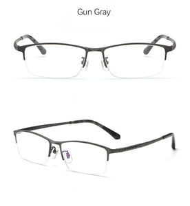 Brand Design Men Pure Titanium Glasses Frame IP Plating Optical Half Eyeglasses Oculos Myopia Multifocal Square Eyewear