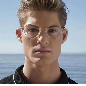 Brand Design Pure Titanium Glasses Frames Men Women Retro Round Prescription Eyeglasses Myopia Optical Eyewear Spectacle DLX108
