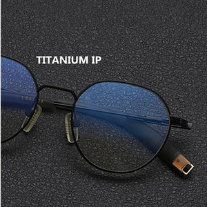 Brand Design Pure Titanium Glasses Frames Men Women Retro Round Prescription Eyeglasses Myopia Optical Eyewear Spectacle DLX108