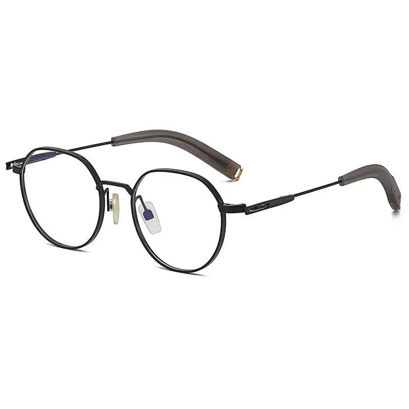 Brand Design Pure Titanium Glasses Frames Men Women Retro Round Prescription Eyeglasses Myopia Optical Eyewear Spectacle DLX108