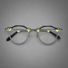 Load image into Gallery viewer, Brand Designer Acetate Titanium Glasses Frame Men Retro Round Handmade Eyeglasses Women Large Size Myopia Spectacle