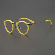 Load image into Gallery viewer, Brand Designer Acetate Titanium Glasses Frame Men Retro Round Handmade Eyeglasses Women Large Size Myopia Spectacle