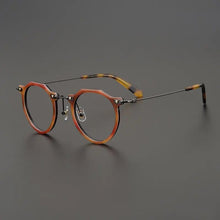 Load image into Gallery viewer, Brand Designer Acetate Titanium Glasses Frame Men Retro Round Handmade Eyeglasses Women Large Size Myopia Spectacle