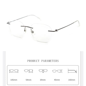 Brand MB Rim-less Optical Eyeglasses Frames Man Women Rimless Prescription Reading Myopia Hyperopia Glasses frames MB0101O
