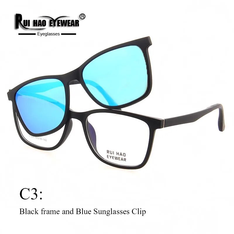 Brand Optical Eyeglasses Frame Men Spectacles Driving Polarized Sunglasses Clip on Prescription Glasses Men