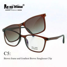 Load image into Gallery viewer, Brand Optical Eyeglasses Frame Men Spectacles Driving Polarized Sunglasses Clip on Prescription Glasses Men