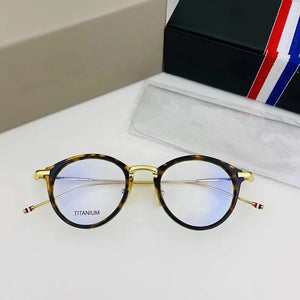 Brand Pure Titanium Glasses Frame Women Retro Round Prescription Eyeglasses Myopia Optical Eyewear Male spectacles tb908&tbx011