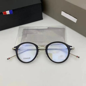 Brand Pure Titanium Glasses Frame Women Retro Round Prescription Eyeglasses Myopia Optical Eyewear Male spectacles tb908&tbx011