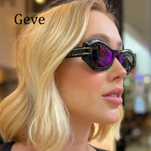 Load image into Gallery viewer, Brand Sunglasses Women Polygonal Small Steampunk Lrregular Ladies Cat Eye Vintage Sun Glasses UV400 Driving Shade