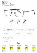 Carica l&#39;immagine nel visualizzatore di Gallery, Brightzone Anti Blue Light Computer Glasses Anti Eye Eyestrain Clear Lens TR90 Metal Frame for Men Women light Blocking Eyewear