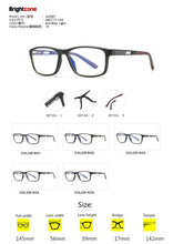 Carica l&#39;immagine nel visualizzatore di Gallery, Brightzone Anti Blue Light Computer Glasses Anti Eye Eyestrain Clear Lens TR90 Metal Frame for Men Women light Blocking Eyewear