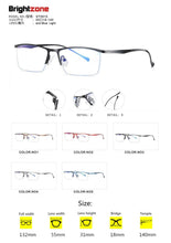 Carica l&#39;immagine nel visualizzatore di Gallery, Brightzone Anti Blue Light Computer Glasses Anti Eye Eyestrain Clear Lens TR90 Metal Frame for Men Women light Blocking Eyewear