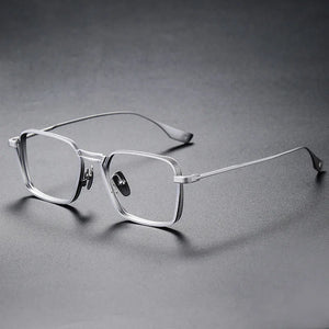 Brightzone  2 Size Retro Square Pure Titanium Men Optical Eye Glasses Frames Male Women Prescription Optical Eyeglasses