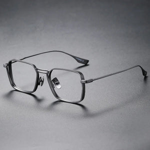 Brightzone  2 Size Retro Square Pure Titanium Men Optical Eye Glasses Frames Male Women Prescription Optical Eyeglasses