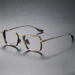 Brightzone  2 Size Retro Square Pure Titanium Men Optical Eye Glasses Frames Male Women Prescription Optical Eyeglasses