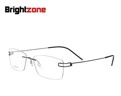 Brightzone Square Rimless Hingeless Eye Glasses Frames Men Myopia Titanium Alloy Glasses Frame Eyeglasses Oculos Gafas Hombre