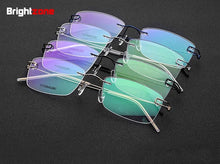 Load image into Gallery viewer, Brightzone Square Rimless Hingeless Eye Glasses Frames Men Myopia Titanium Alloy Glasses Frame Eyeglasses Oculos Gafas Hombre