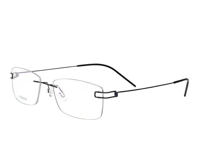 Brightzone Square Rimless Hingeless Eye Glasses Frames Men Myopia Titanium Alloy Glasses Frame Eyeglasses Oculos Gafas Hombre