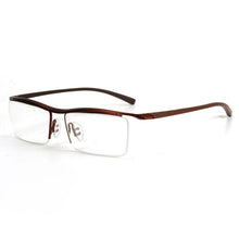 Load image into Gallery viewer, Browline Half Rim Titanium Metal Glasses Frame for Men Eyeglasses Fashion Cool Optical Eyewear Man Spectacles Prescription Frame