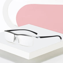Load image into Gallery viewer, Browline Half Rim Titanium Metal Glasses Frame for Men Eyeglasses Fashion Cool Optical Eyewear Man Spectacles Prescription Frame