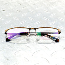 Load image into Gallery viewer, Brown Rectangle Half-rim Titanium Alloy Simple Business Style Men Optical Glasses Frame Eyeglasses Eyeframe Eyewear
