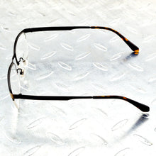 Load image into Gallery viewer, Brown Rectangle Half-rim Titanium Alloy Simple Business Style Men Optical Glasses Frame Eyeglasses Eyeframe Eyewear