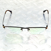 Load image into Gallery viewer, Brown Rectangle Half-rim Titanium Alloy Simple Business Style Men Optical Glasses Frame Eyeglasses Eyeframe Eyewear