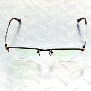 Brown Rectangle Half-rim Titanium Alloy Simple Business Style Men Optical Glasses Frame Eyeglasses Eyeframe Eyewear