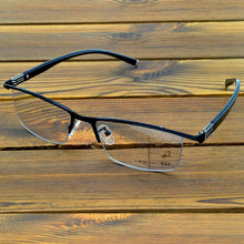 Load image into Gallery viewer, Business Men Half Rim Progressive Photochromic Reading Glasses with PU Case +0.75 to +4 See Near N Far, Indoor N Outdoor