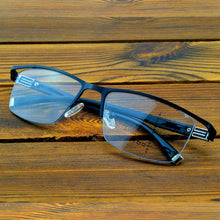 Load image into Gallery viewer, Business Men Half Rim Progressive Photochromic Reading Glasses with PU Case +0.75 to +4 See Near N Far, Indoor N Outdoor