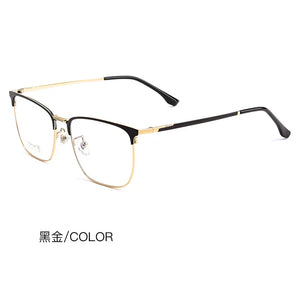 Business Square Glasses Frame Ultra Light Pure Titanium Eyeglasses Frame Men's Large Frame Myopia Mirror Progressive