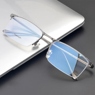 Business half frame spectacle frame Optical Glasses Pure Titanium Frame Prescription Eyeglasses Rx Men Glasses Eyewear 8803