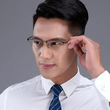 Load image into Gallery viewer, Business half frame spectacle frame Optical Glasses Pure Titanium Frame Prescription Eyeglasses Rx Men Glasses Eyewear 8803
