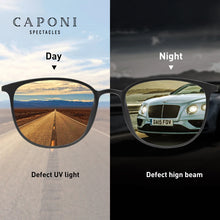Load image into Gallery viewer, CAPONI Photochromic Sunglasses Men Driving Chameleon Glasses Male Yellow Lens Sun Glasses Day Night Vision Oval Eyewear BSYS520