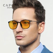 Load image into Gallery viewer, CAPONI Photochromic Sunglasses Men Driving Chameleon Glasses Male Yellow Lens Sun Glasses Day Night Vision Oval Eyewear BSYS520