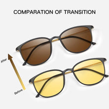 Load image into Gallery viewer, CAPONI Photochromic Sunglasses Men Driving Chameleon Glasses Male Yellow Lens Sun Glasses Day Night Vision Oval Eyewear BSYS520