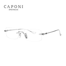 Load image into Gallery viewer, CAPONI Rimless Optical Glasses Titanium Retro Frame Glasses Men Business Eyeglasses Support Myopia Hyperopia Prescription  J8099