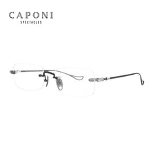 Load image into Gallery viewer, CAPONI Rimless Optical Glasses Titanium Retro Frame Glasses Men Business Eyeglasses Support Myopia Hyperopia Prescription  J8099