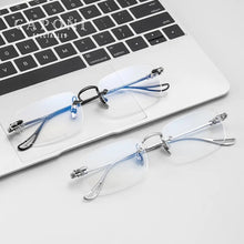 Load image into Gallery viewer, CAPONI Rimless Optical Glasses Titanium Retro Frame Glasses Men Business Eyeglasses Support Myopia Hyperopia Prescription  J8099