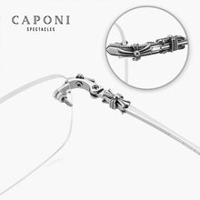 Load image into Gallery viewer, CAPONI Rimless Optical Glasses Titanium Retro Frame Glasses Men Business Eyeglasses Support Myopia Hyperopia Prescription  J8099