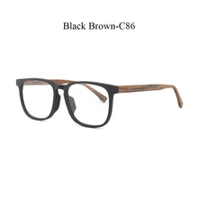 Load image into Gallery viewer, CHFEKUMEET Men Optical Eyeglasses Frames Wood Square Oversized Prescription Eyeglasses Glasses Frame Spectacle oculos de grau