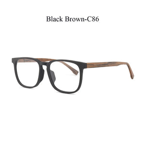 CHFEKUMEET Men Optical Eyeglasses Frames Wood Square Oversized Prescription Eyeglasses Glasses Frame Spectacle oculos de grau