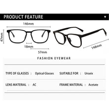 Load image into Gallery viewer, CHFEKUMEET Men Optical Eyeglasses Frames Wood Square Oversized Prescription Eyeglasses Glasses Frame Spectacle oculos de grau